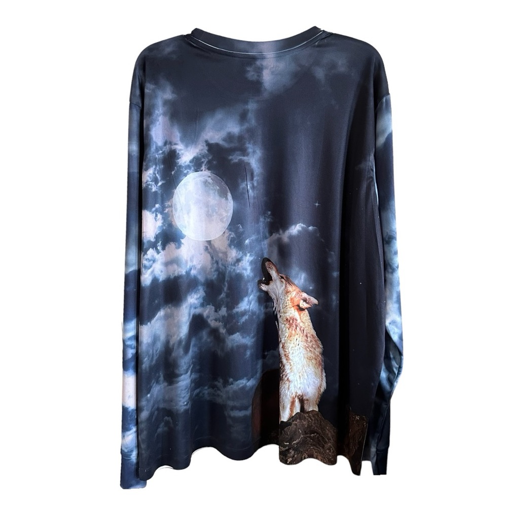 GET A LIFE Wolf Moon Howl Long Sleeve Tee Shirt - Picture 2 of 5